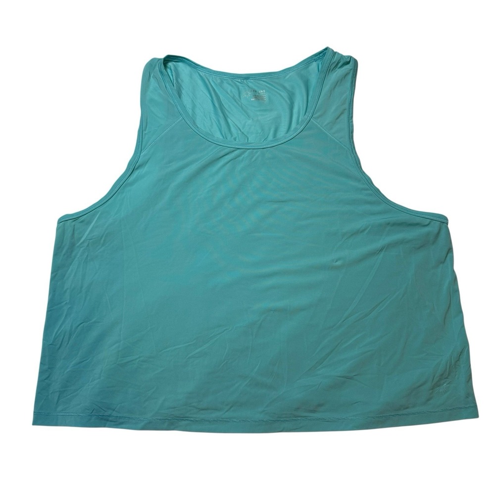 Offline by Aerie High Neck Cutout‎ Muscle Tank Top Women's L Teal Blue Athletic